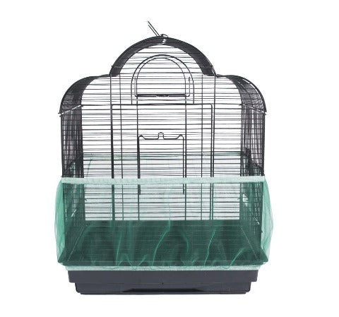 Mesh Spill-Proof Cover for Bird Cages: green