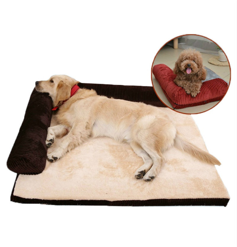 Lit pour chien de luxe en velours côtelé
