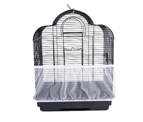 Mesh Spill-Proof Cover for Bird Cages: white