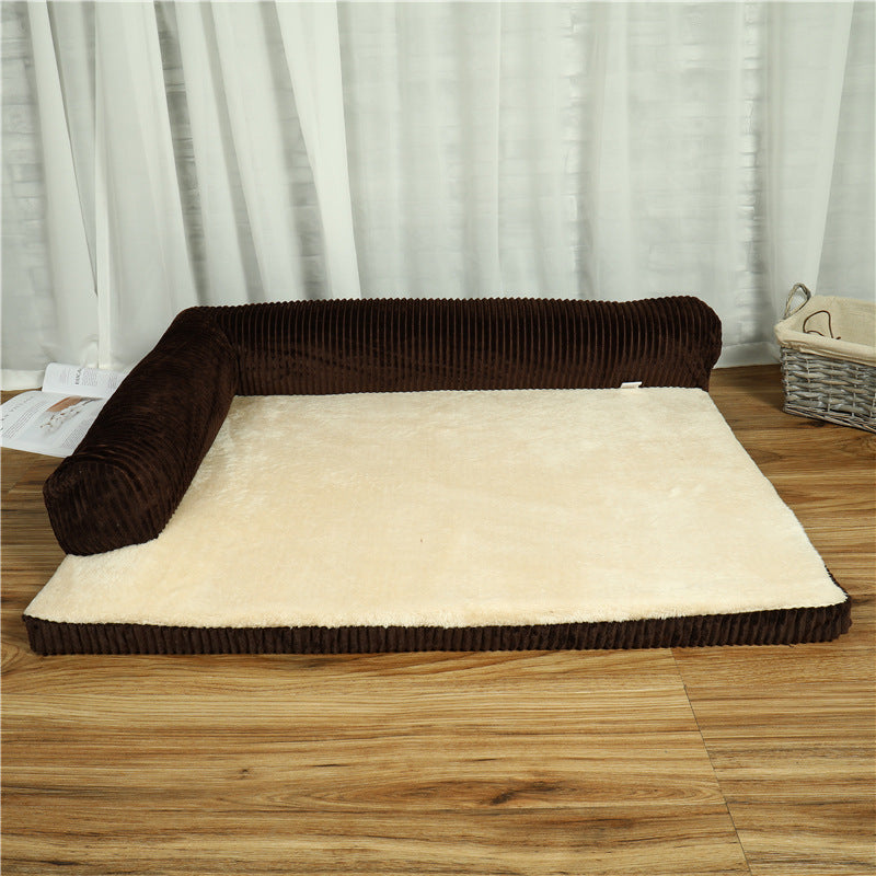 Lit pour chien de luxe en velours côtelé