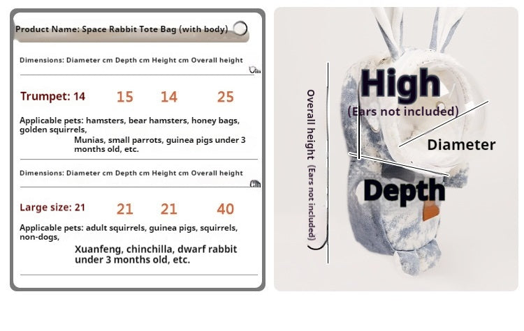 Sac de voyage en bandoulière Space Rabbit