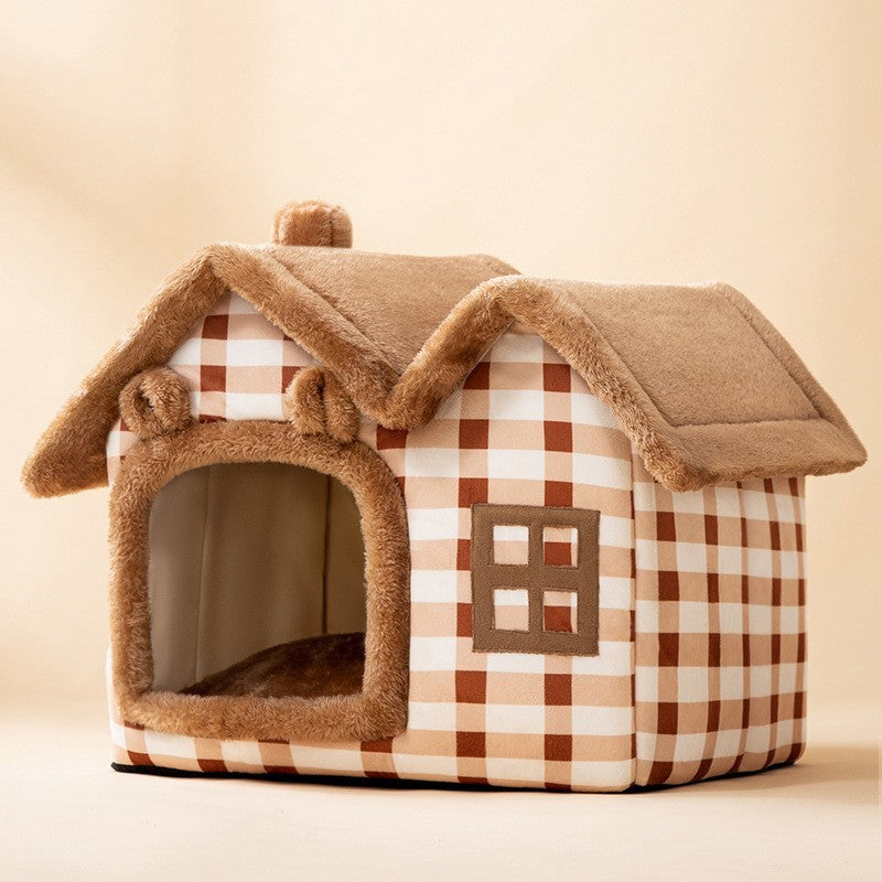 Abri pour animaux de compagnie chaud et durable avec intérieur en peluche