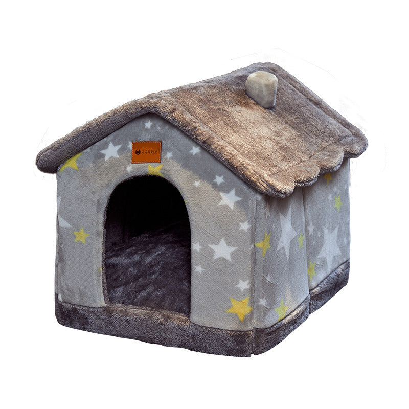 Abri pour animaux de compagnie chaud et durable avec intérieur en peluche