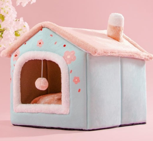 Abri pour animaux de compagnie chaud et durable avec intérieur en peluche
