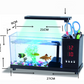 Mini Desktop Aquarium with Pen Holder: dimensions