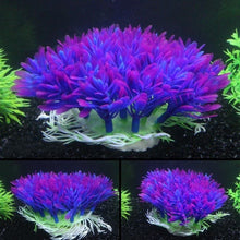 Décoration d'aquarium en herbe ronde violette