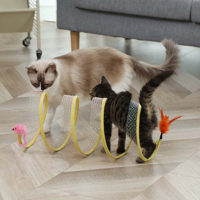 Interactive Foldable Cat Tunnel Toy