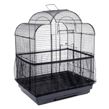 Mesh Spill-Proof Cover for Bird Cages: black