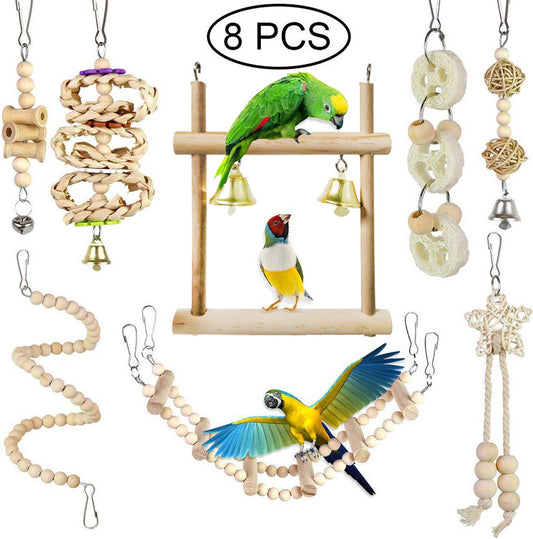 8-Piece Parrot Chewing Toy Log Set