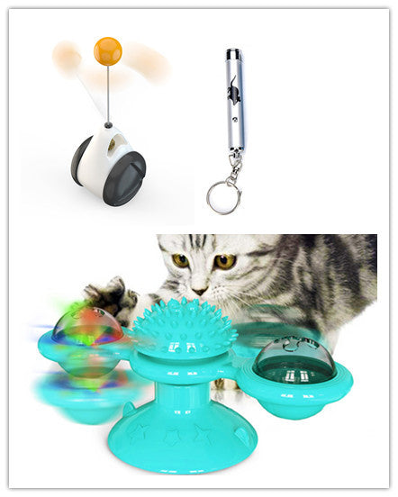 Spin Cat Toy - Interactive Suction Windmill