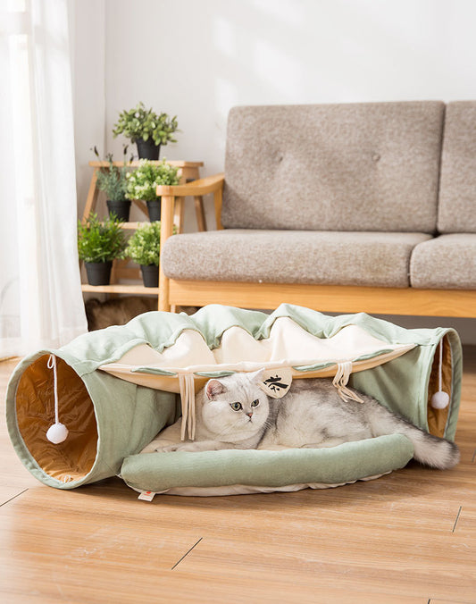 Themed Collapsible Cat Tunnel With Rest Area