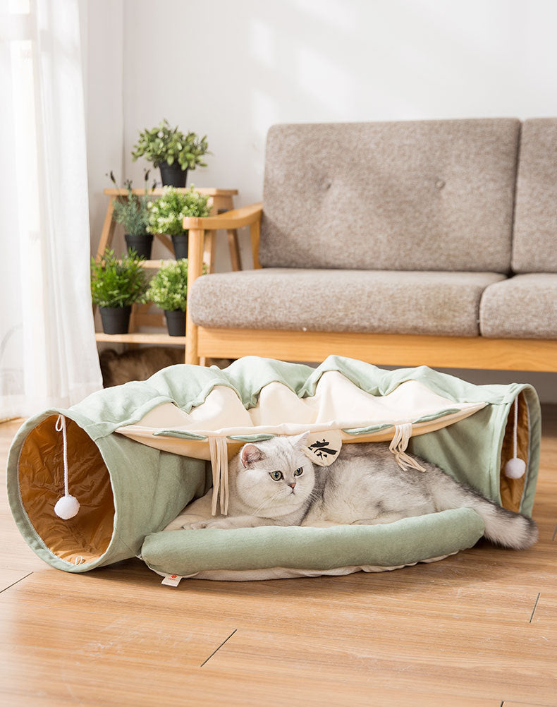 Themed Collapsible Cat Tunnel With Rest Area