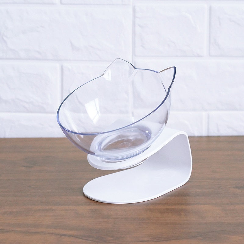 Cat Head Transparent Double Bowl