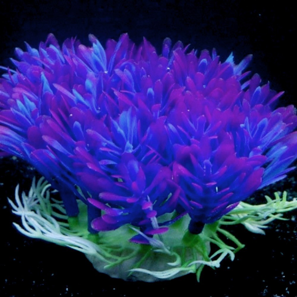 Purple Round Grass Aquarium Decoration