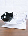 Cat Head Transparent Double Bowl