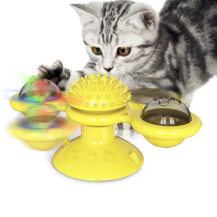 Spin Cat Toy - Interactive Suction Windmill