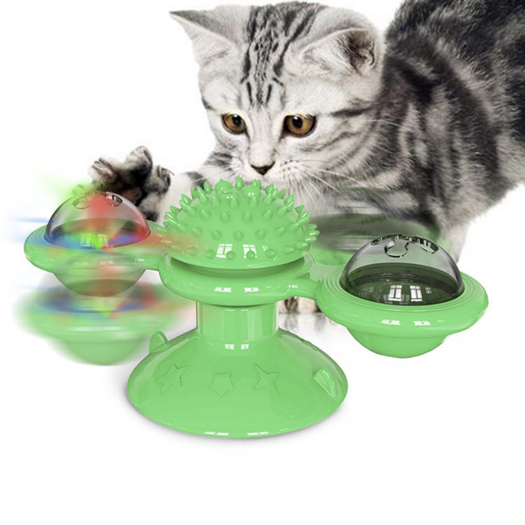 Spin Cat Toy - Interactive Suction Windmill