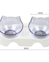 Cat Head Transparent Double Bowl