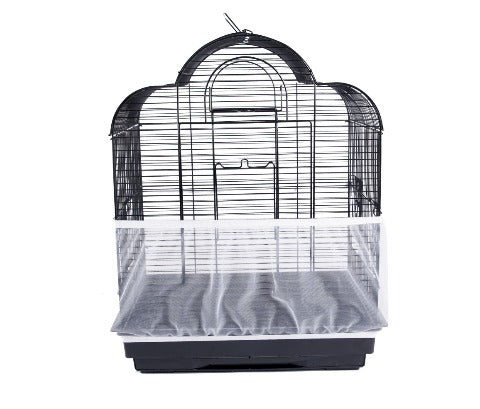 Mesh Spill-Proof Cover for Bird Cages: white 