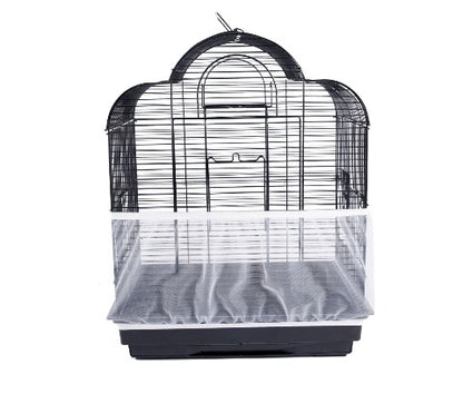 Mesh Spill-Proof Cover for Bird Cages: white 