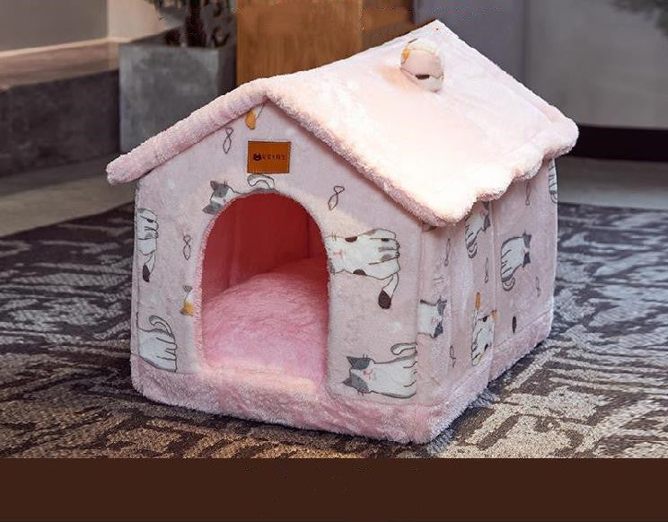 Warm and Durable Pet Shelter with Plush Interior