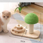 Wooden Cat Tower with Roller Toy and Ball