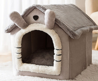 Abri pour animaux de compagnie chaud et durable avec intérieur en peluche