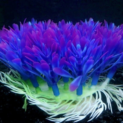 Décoration d'aquarium en herbe ronde violette