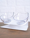 Cat Head Transparent Double Bowl