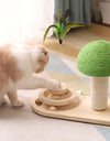 Wooden Cat Tower with Roller Toy and Ball