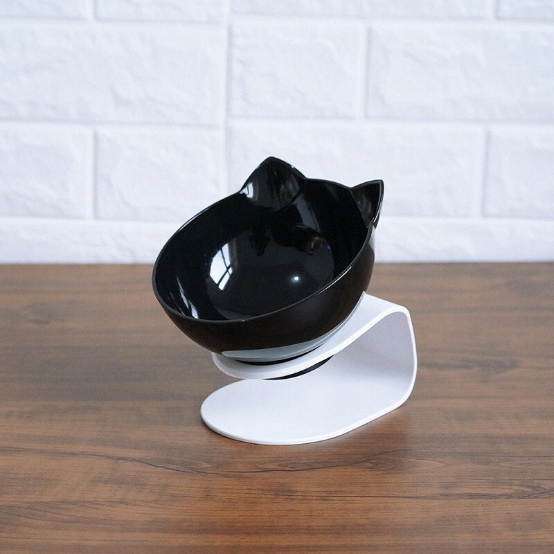 Cat Head Transparent Double Bowl