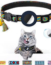 Navy Blue Fabulous Geometric Pattern Cat Collar With Bell