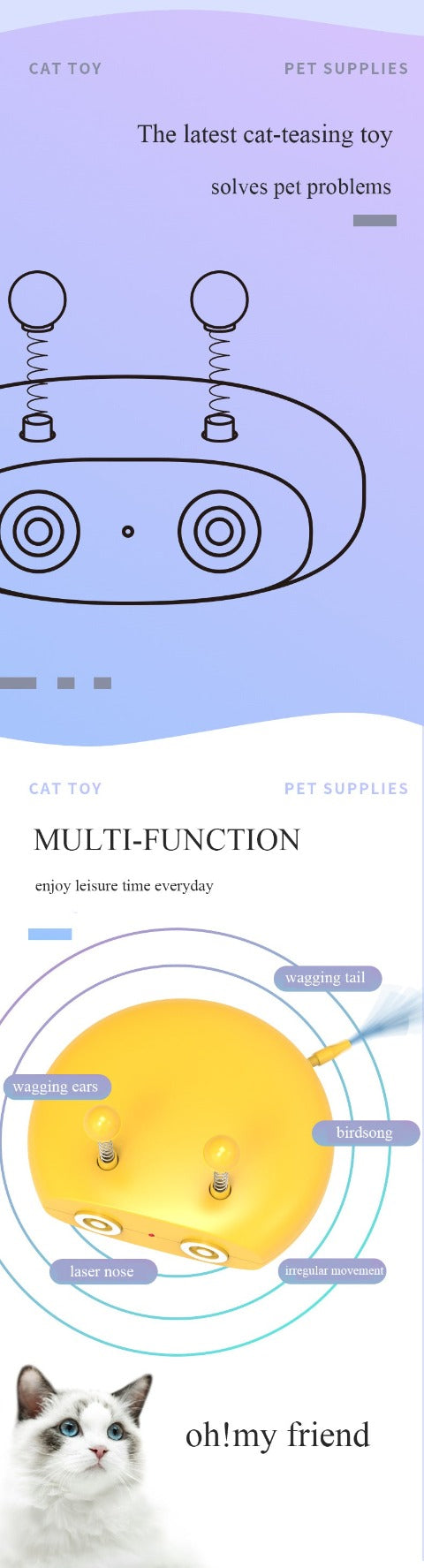 Cat Teasing Robot Laser Toy: Multi-function