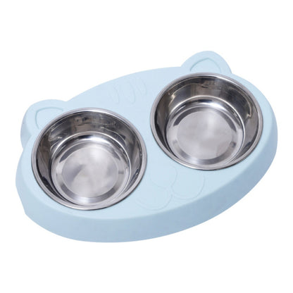 CatEase Double Bowl Feeding Station