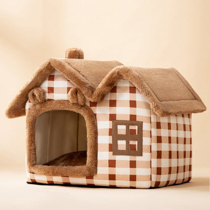 Abri pour animaux de compagnie chaud et durable avec intérieur en peluche