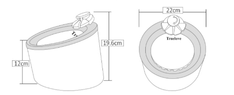 Automatic Drinking Machine For Cats: Dimensions