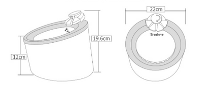 Automatic Drinking Machine For Cats: Dimensions