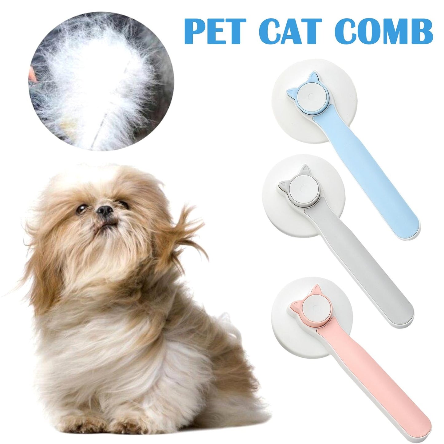 Pet Grooming Brush with Self-Cleaning Feature