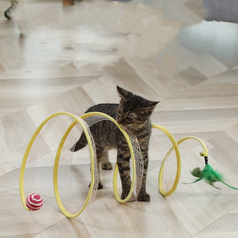 Interactive Foldable Cat Tunnel Toy