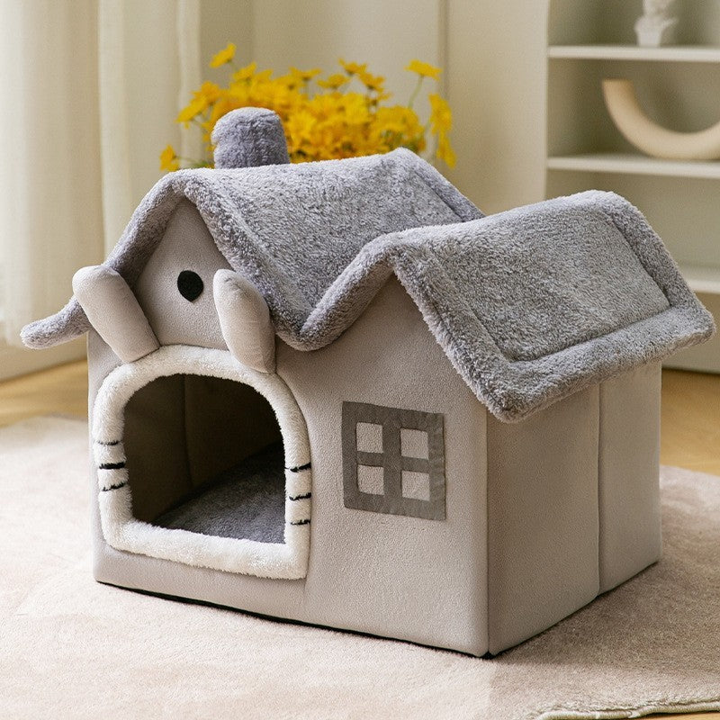 Warm and Durable Pet Shelter with Plush Interior