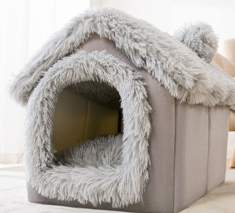 Warm and Durable Pet Shelter with Plush Interior