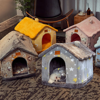 Abri pour animaux de compagnie chaud et durable avec intérieur en peluche