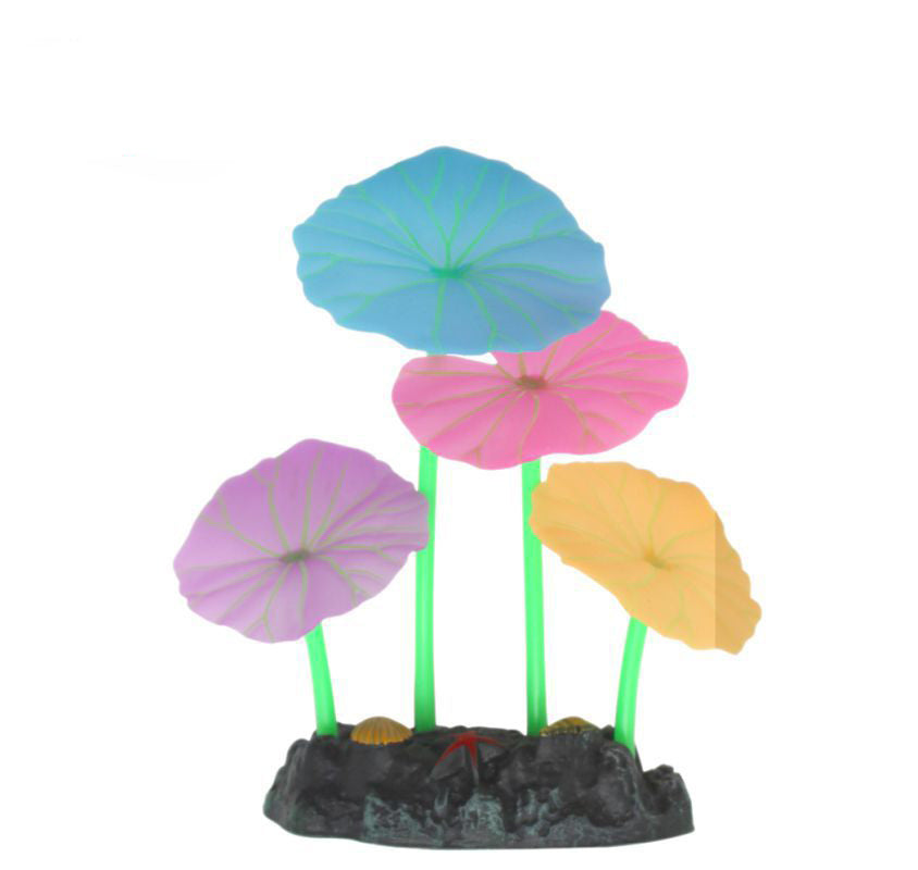 Eco-Friendly Lotus Leaf & Mushroom Aquarium Decoration