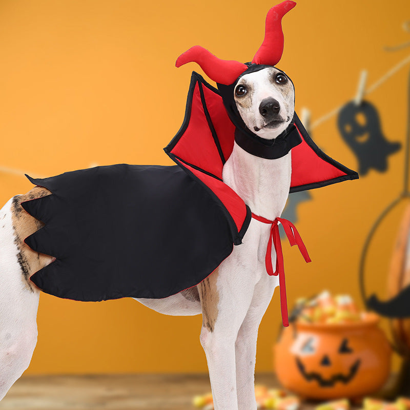 Halloween Vampire Pet Costume - Cloak and Hat Set for Cats & Dogs