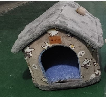 Abri pour animaux de compagnie chaud et durable avec intérieur en peluche