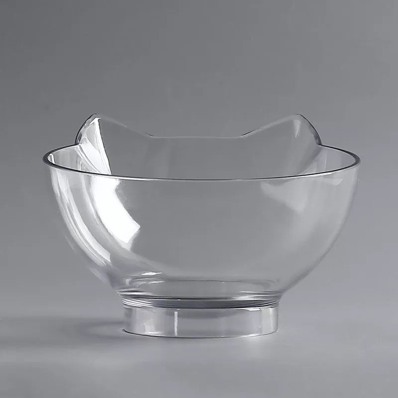 Cat Head Transparent Double Bowl