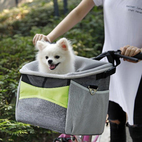 A dog inside a bag Carrier for Dogs