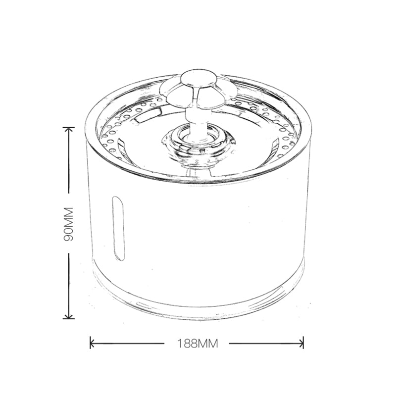 Automatic Cat Fountain With LED Lighting