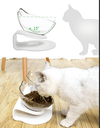 Cat Head Transparent Double Bowl