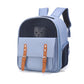 A cat inside a blue Convenient Cat Carrier Backpack